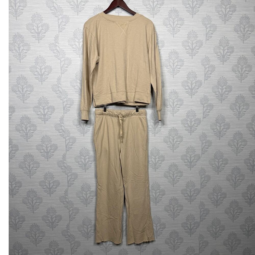 Sundance Beige Lounge Set W/ Long Sleeve Top and Drawstring / Size-XS